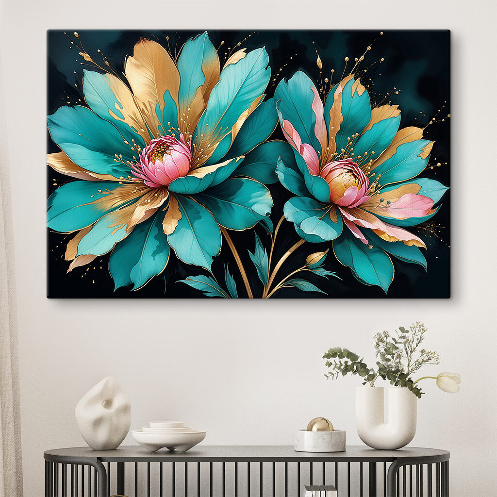 Vibrant blooms against a dark backdrop