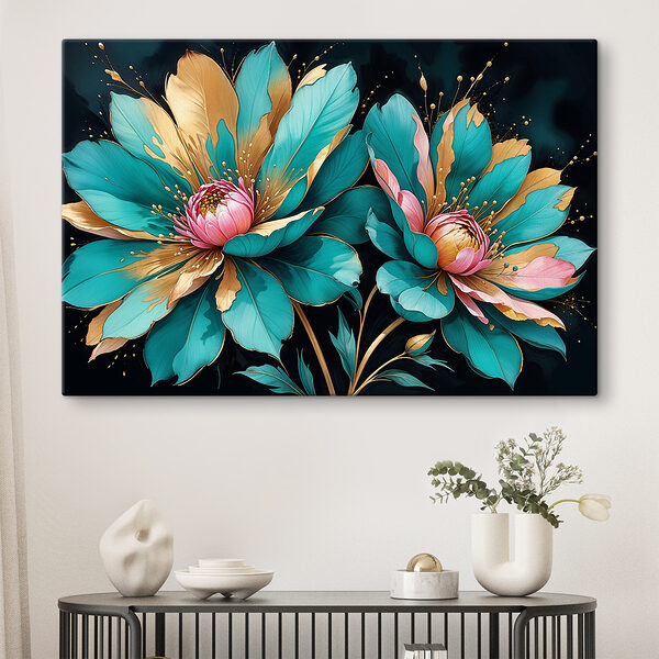 Vibrant blooms against a dark backdrop