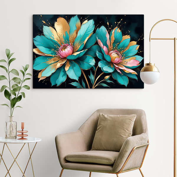 Vibrant blooms against a dark backdrop