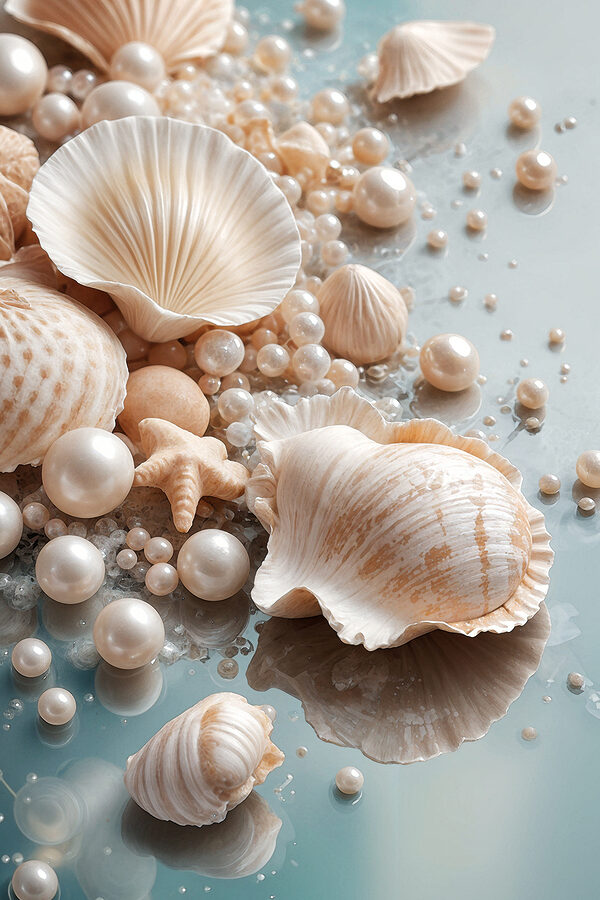 Naturally beautiful beach treasures displayed
