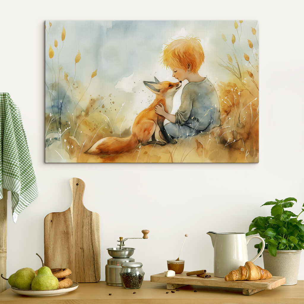 A child hugging a fox A child hugging a fox
