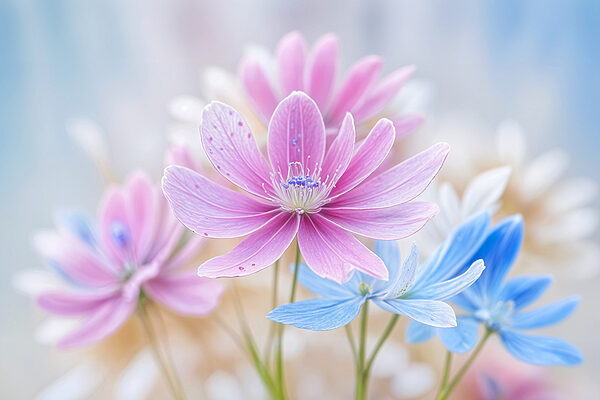 Delicate blooms in soft pastel colors Delicate blooms in soft pastel colors