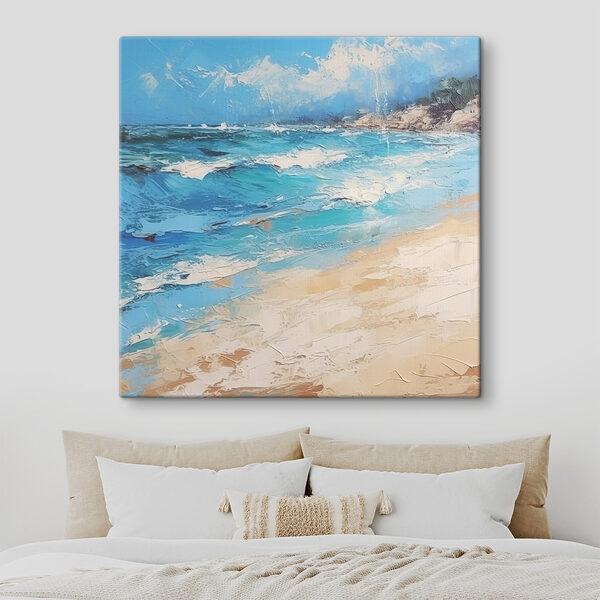 A painting of a beach