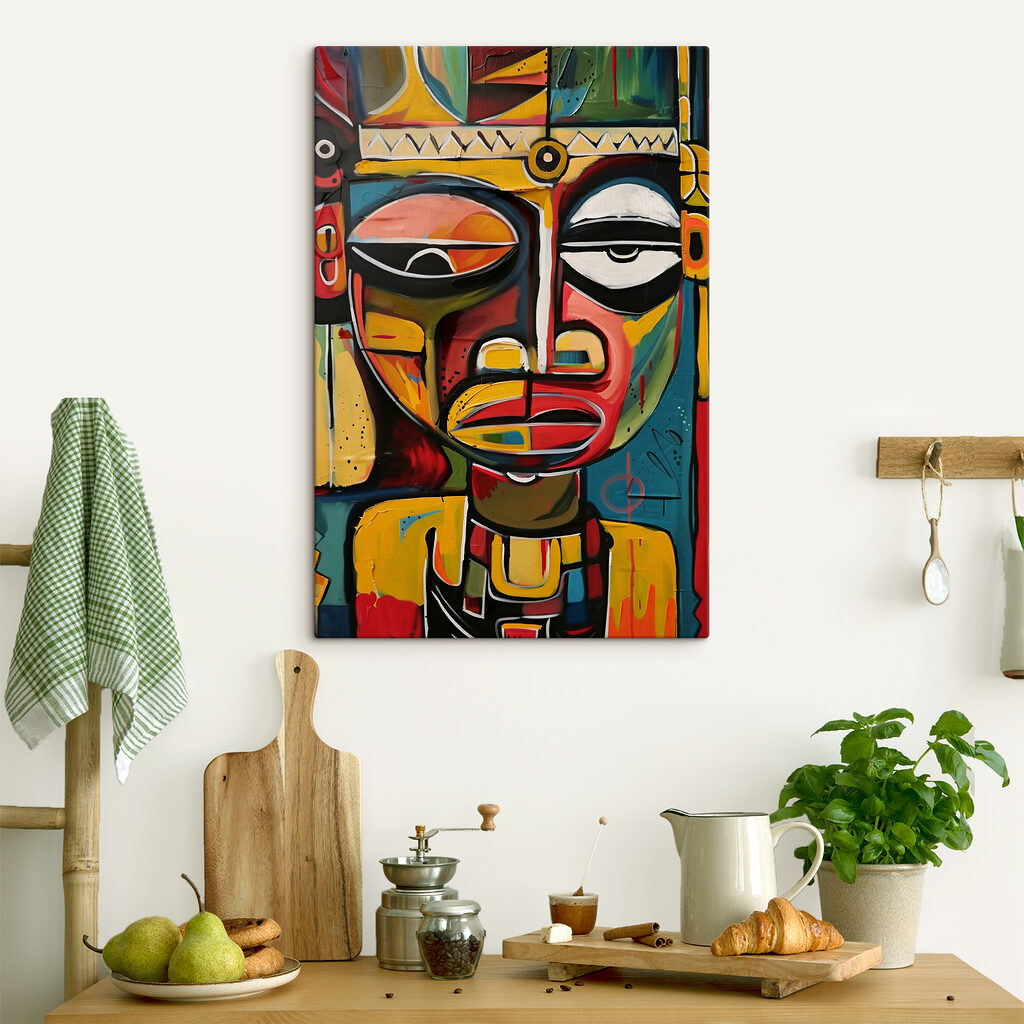 A painting of a man's face
