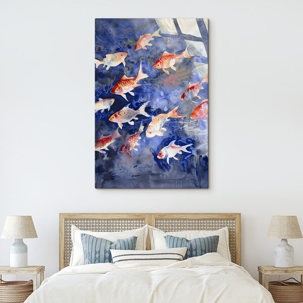 A group of fish swimming in water A group of fish swimming in water