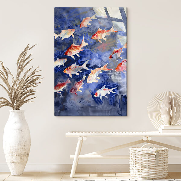 A group of fish swimming in water A group of fish swimming in water