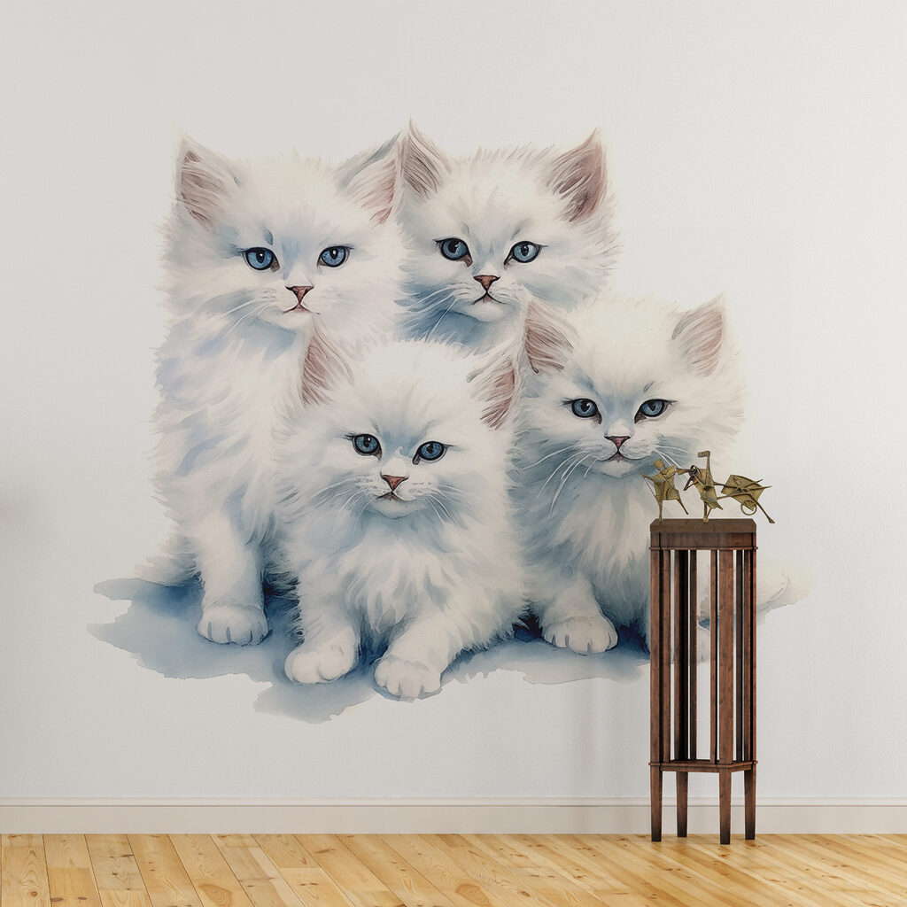 A group of white kittens