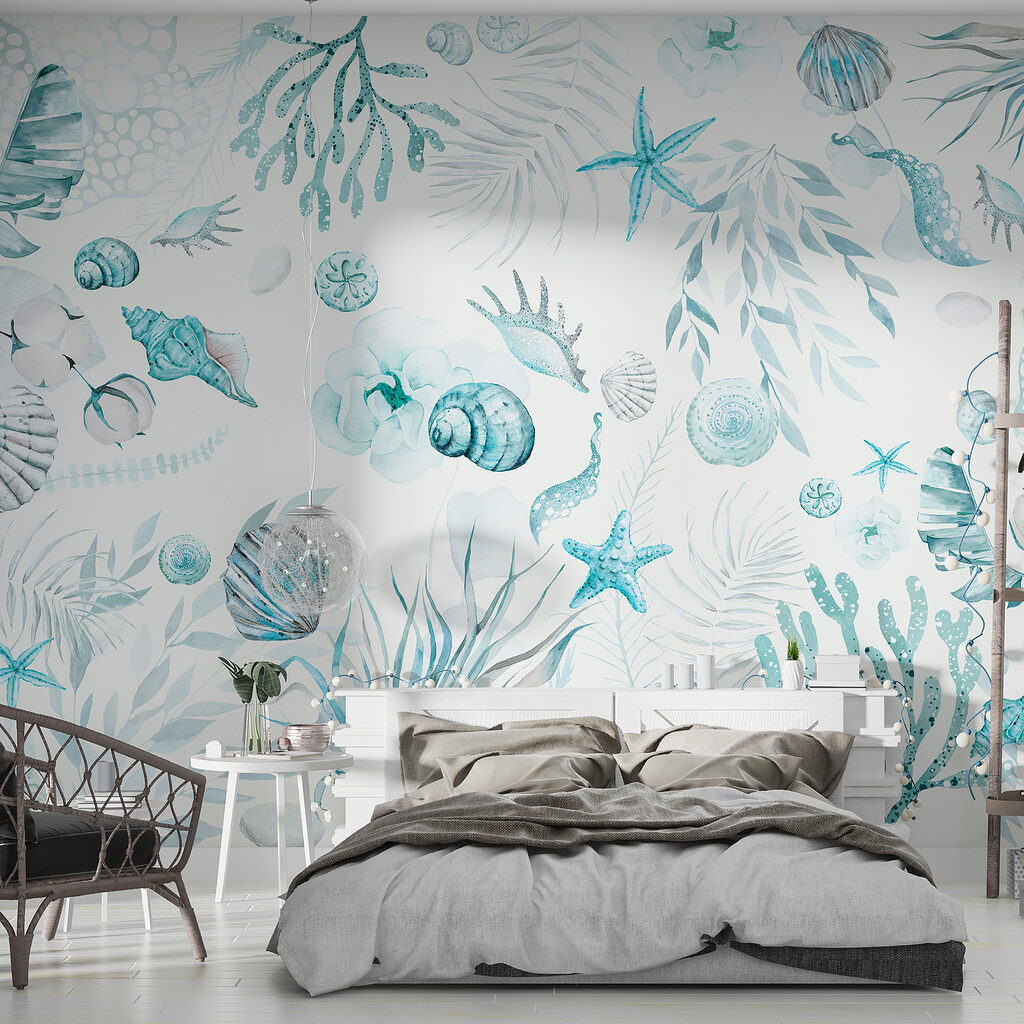 A watercolor sea life pattern A watercolor sea life pattern