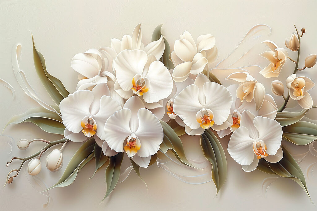 A group of white flowers A group of white flowers