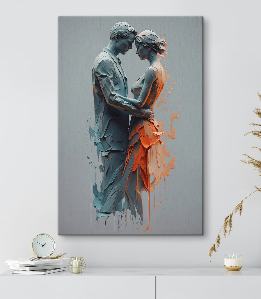 A man and woman painted in paint A man and woman painted in paint