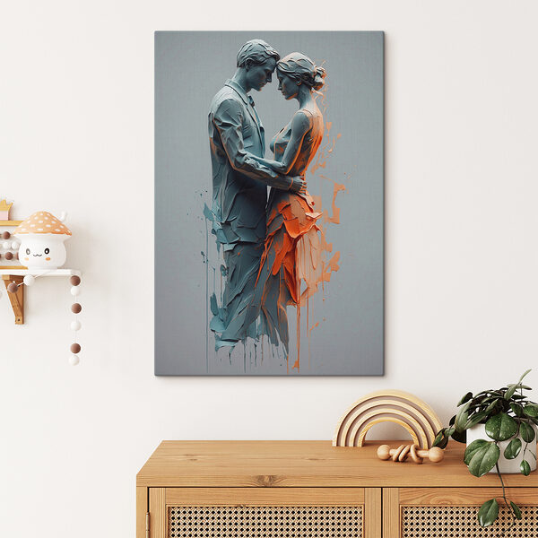 A man and woman painted in paint A man and woman painted in paint