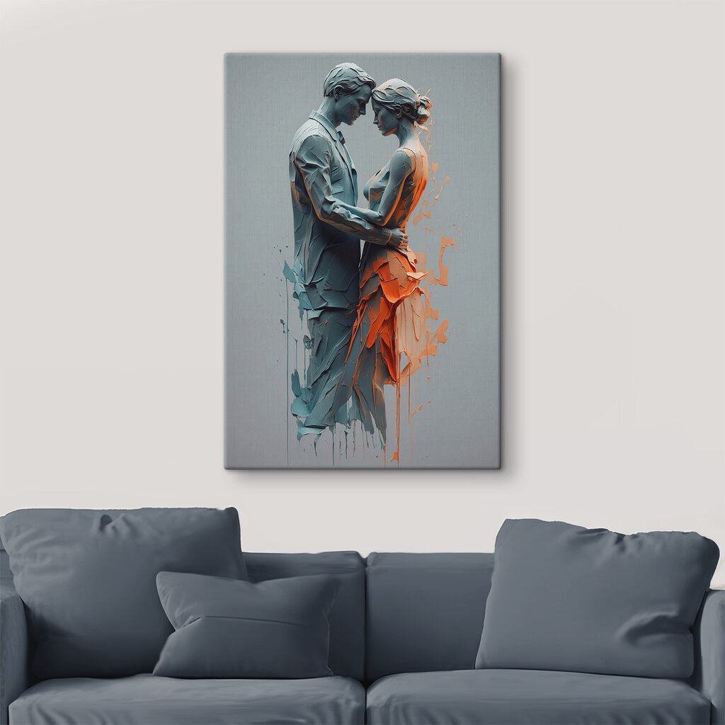 A man and woman painted in paint A man and woman painted in paint