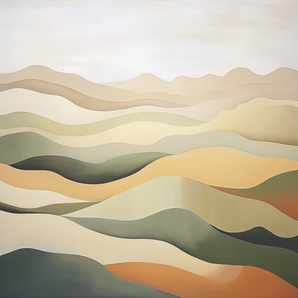 A painting of a desert landscape A painting of a desert landscape