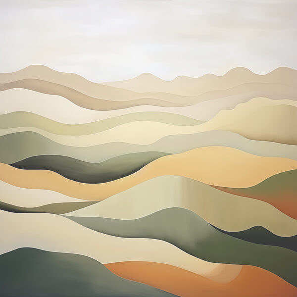 A painting of a desert landscape A painting of a desert landscape