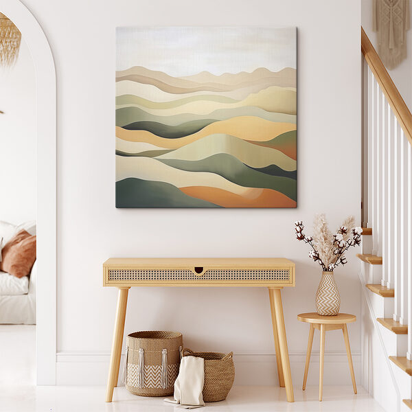 A painting of a desert landscape A painting of a desert landscape