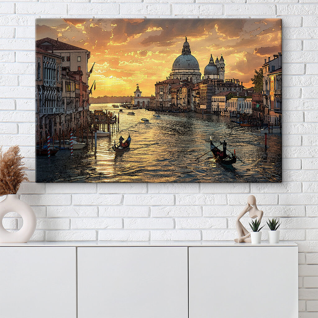 A water with boats and buildings in the background