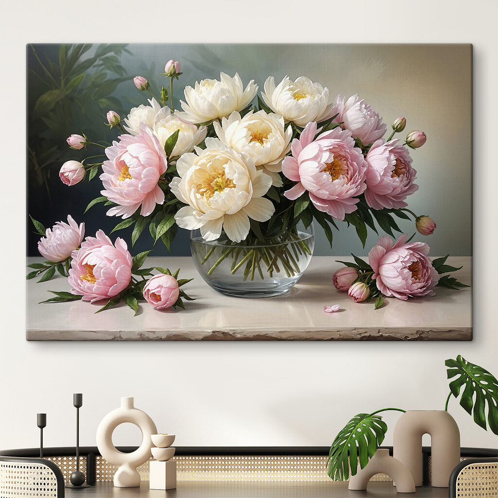 A vase of pink and white flowers A vase of pink and white flowers