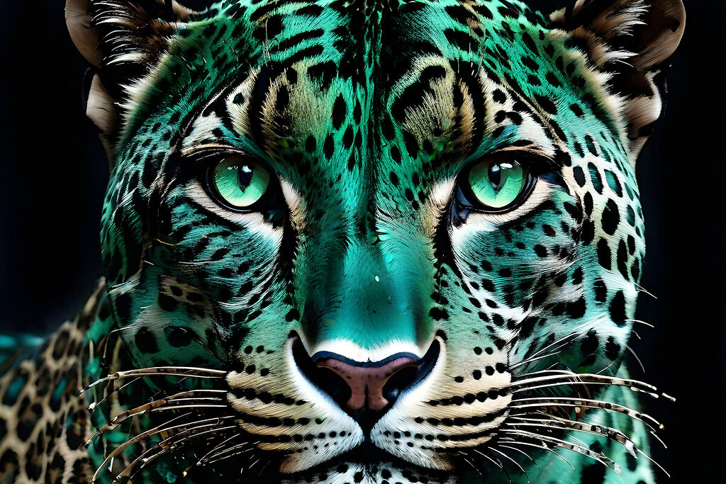 Vibrant leopard with striking eyes