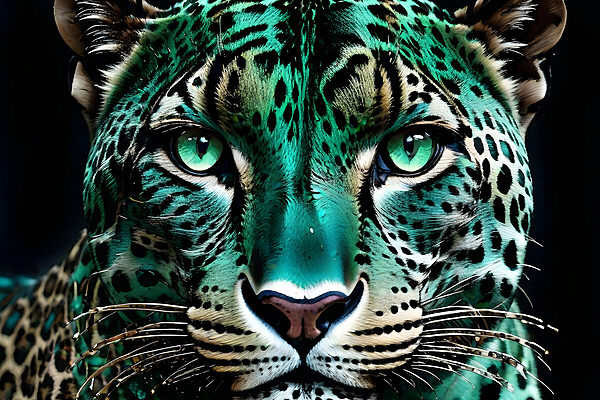 Vibrant leopard with striking eyes