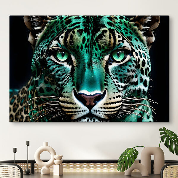 Vibrant leopard with striking eyes