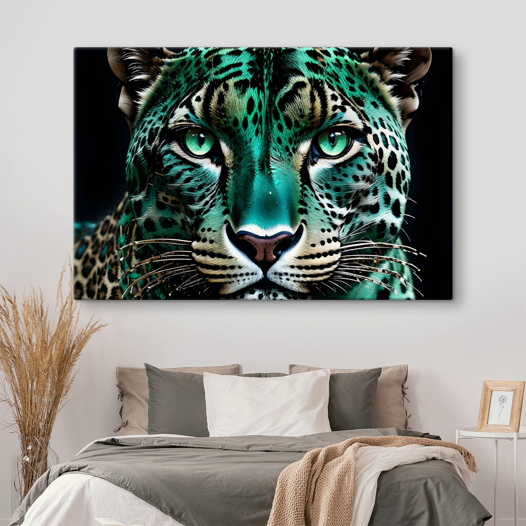 Vibrant leopard with striking eyes
