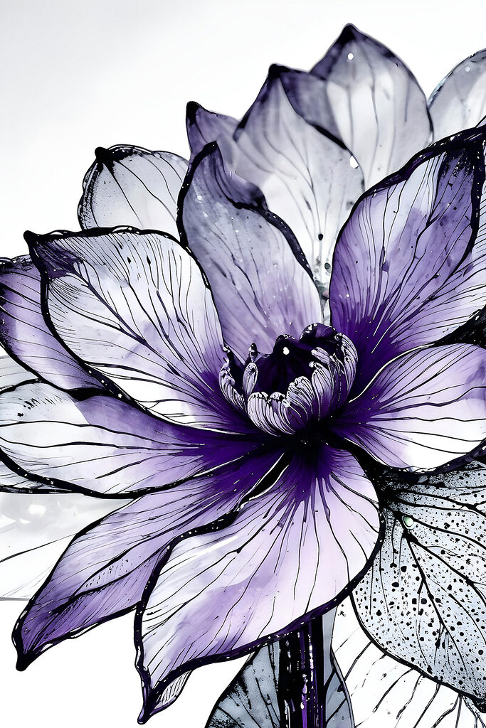 Elegant purple flower in soft tones