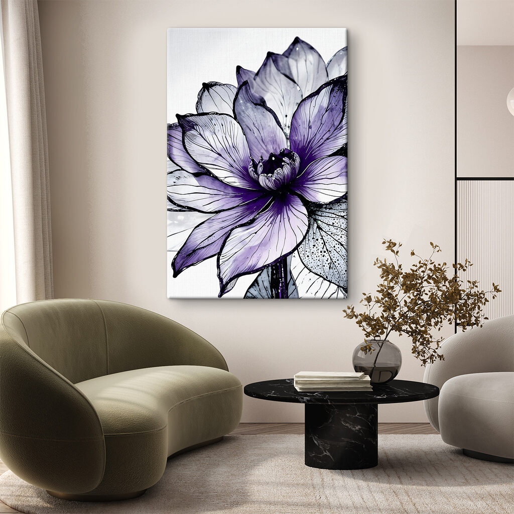 Elegant purple flower in soft tones