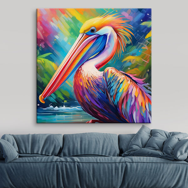 A colorful bird with a long beak A colorful bird with a long beak