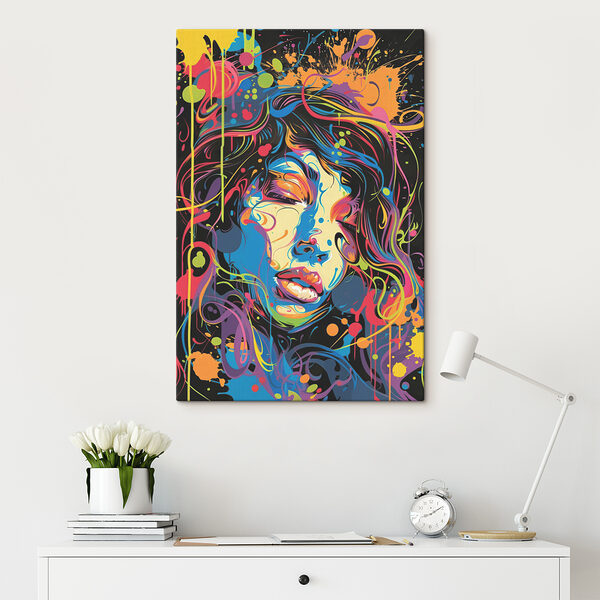 A woman with colorful hair A woman with colorful hair