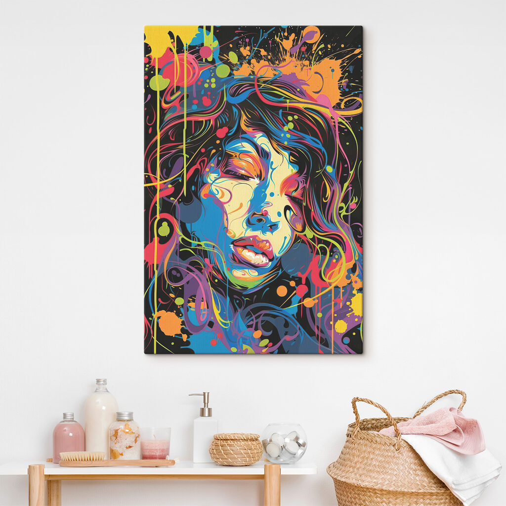 A woman with colorful hair A woman with colorful hair