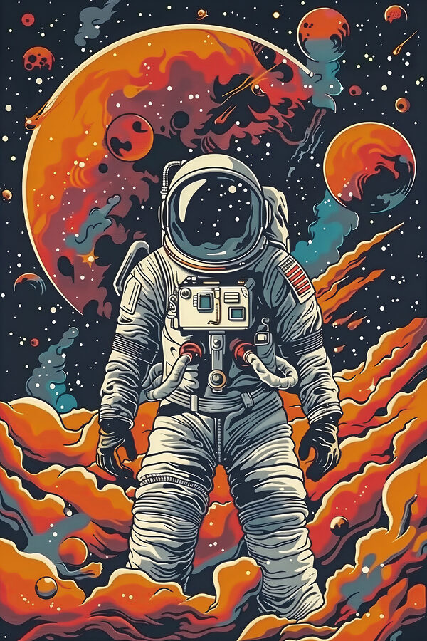 An astronaut in space