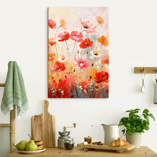 Vibrant blossoms in a colorful field