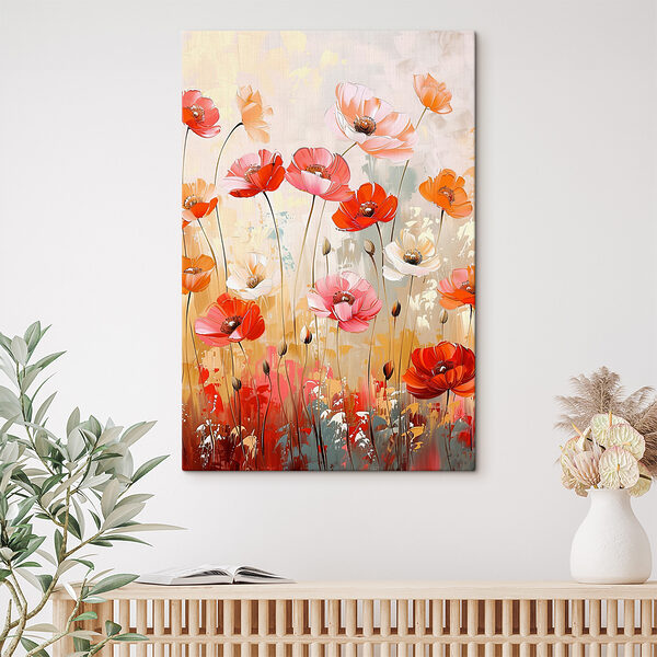 Vibrant blossoms in a colorful field