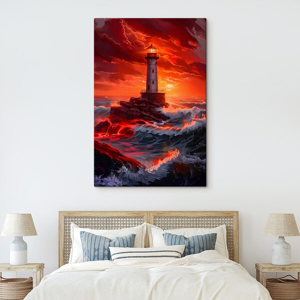 A lighthouse in the ocean