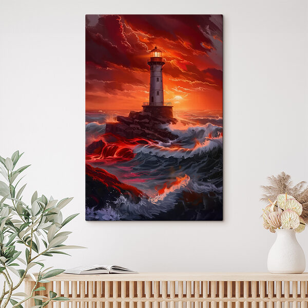 A lighthouse in the ocean
