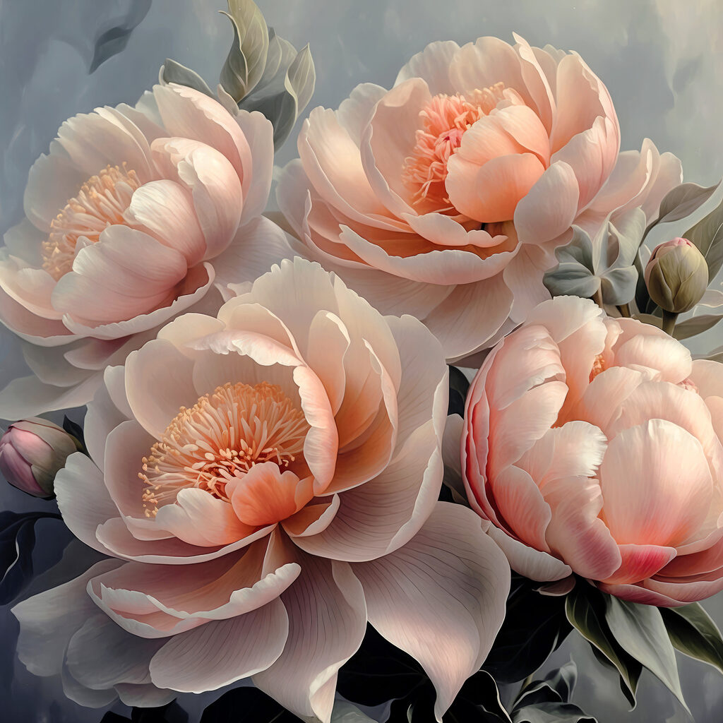 A group of pink flowers