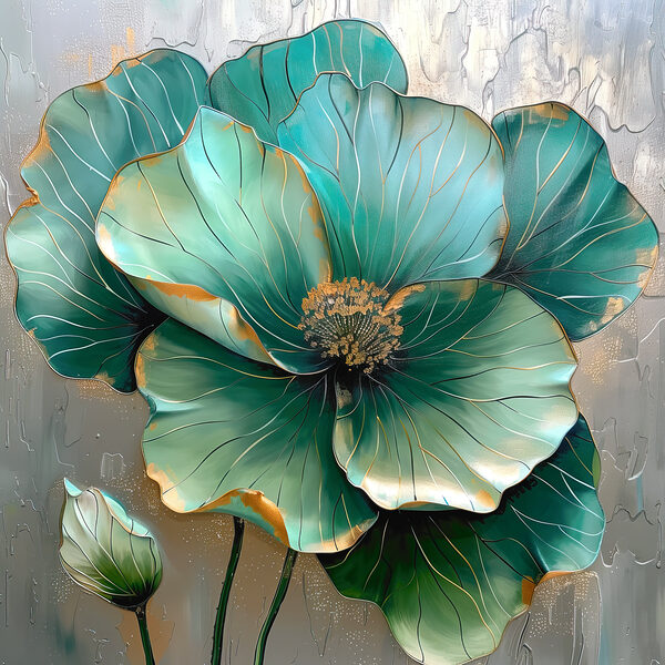 A painting of a flower