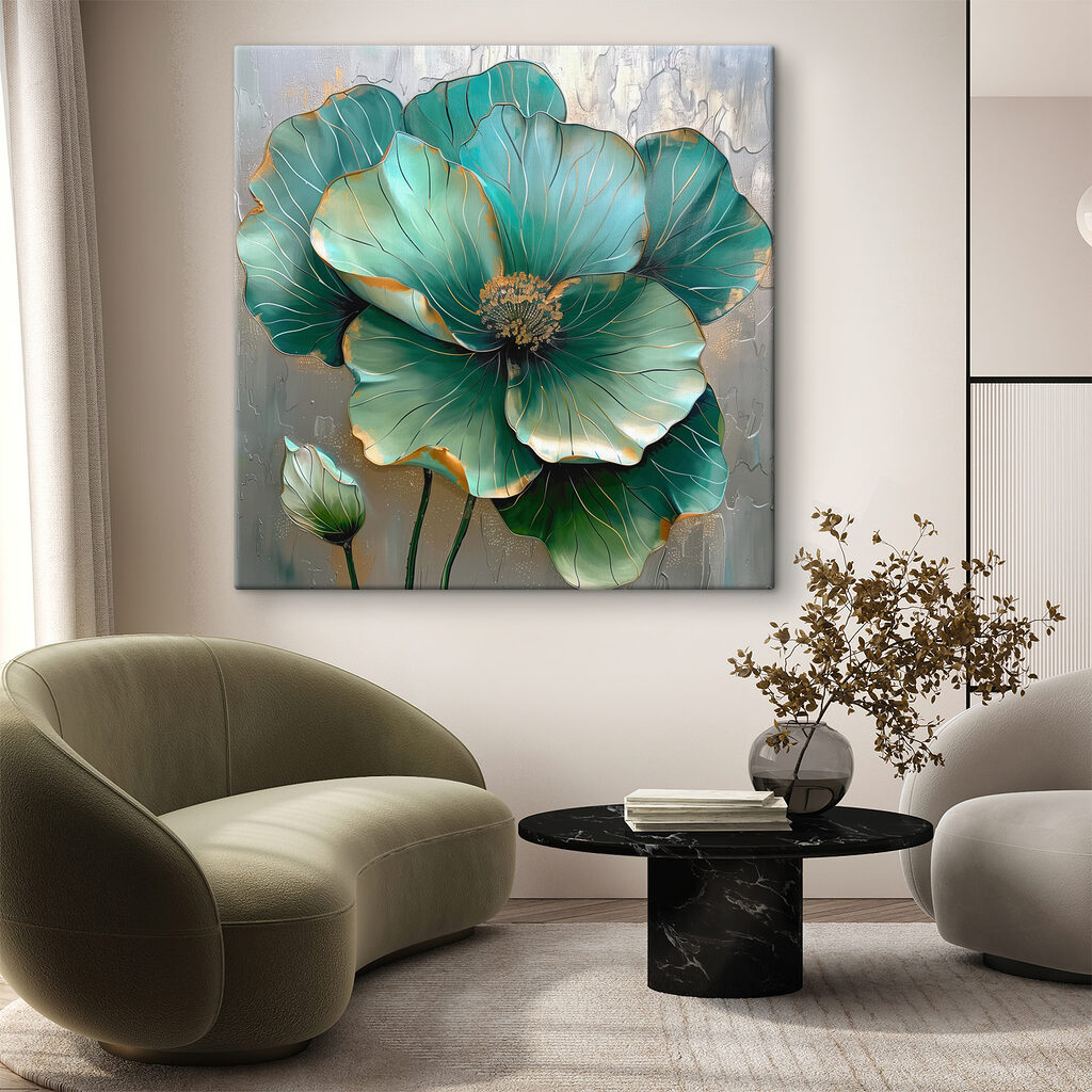 A painting of a flower
