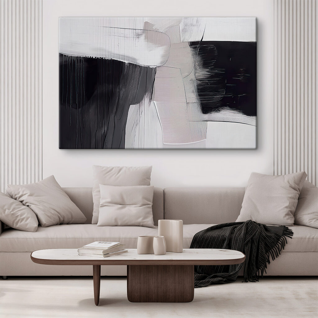 A black and white painting