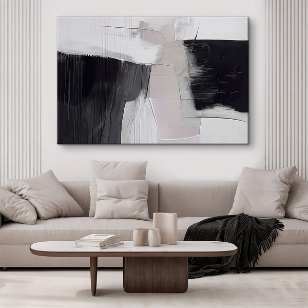 A black and white painting