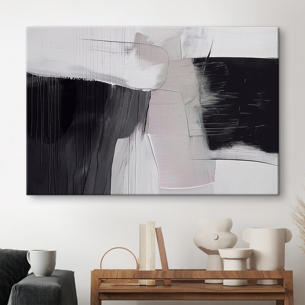 A black and white painting
