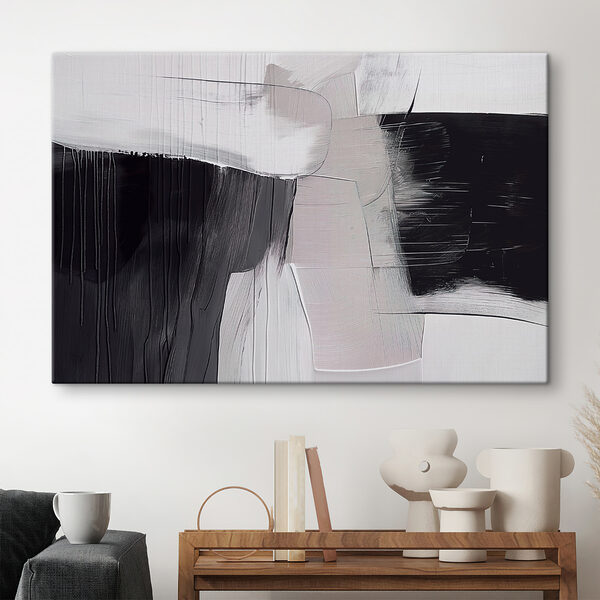 A black and white painting