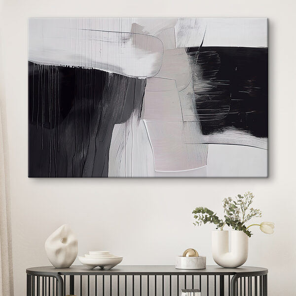 A black and white painting