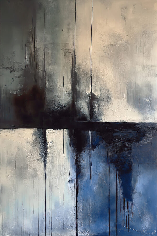 A painting of a black and white square A painting of a black and white square