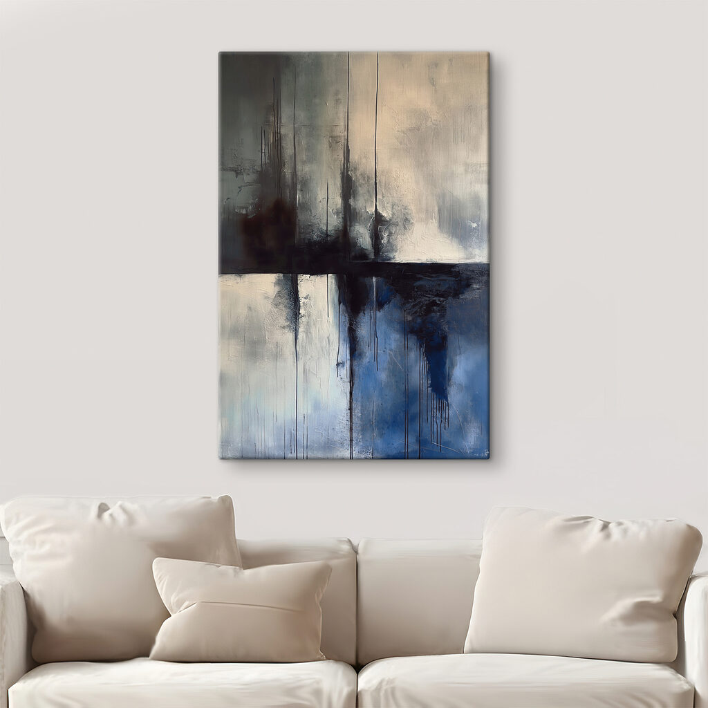 A painting of a black and white square A painting of a black and white square