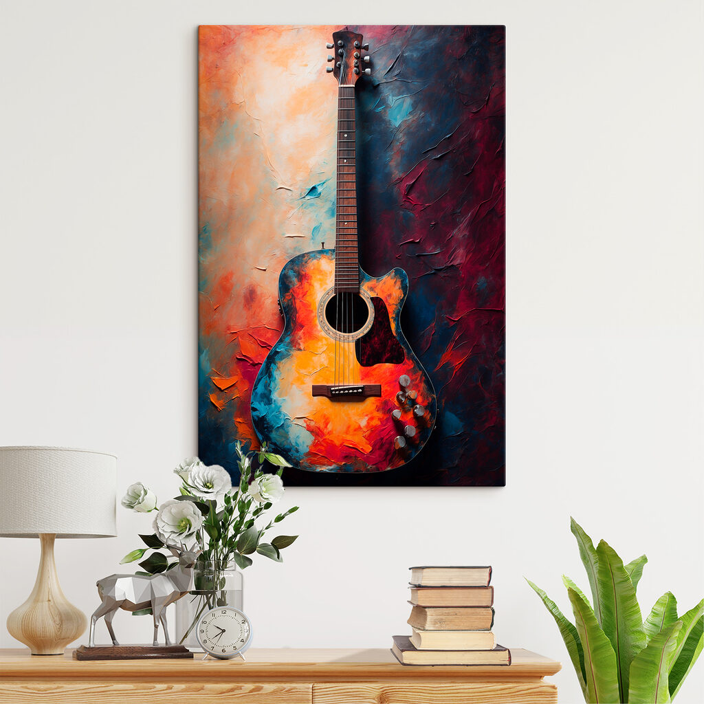 Vibrant colors enhance acoustic guitar Vibrant colors enhance acoustic guitar