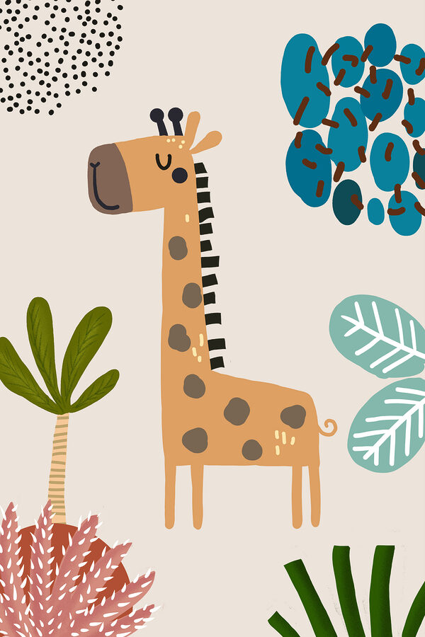 A giraffe and a tree A giraffe and a tree