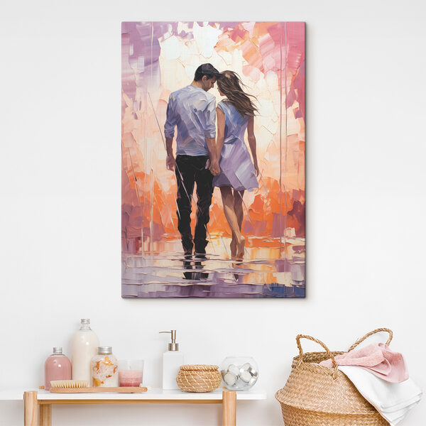 A man and woman holding hands