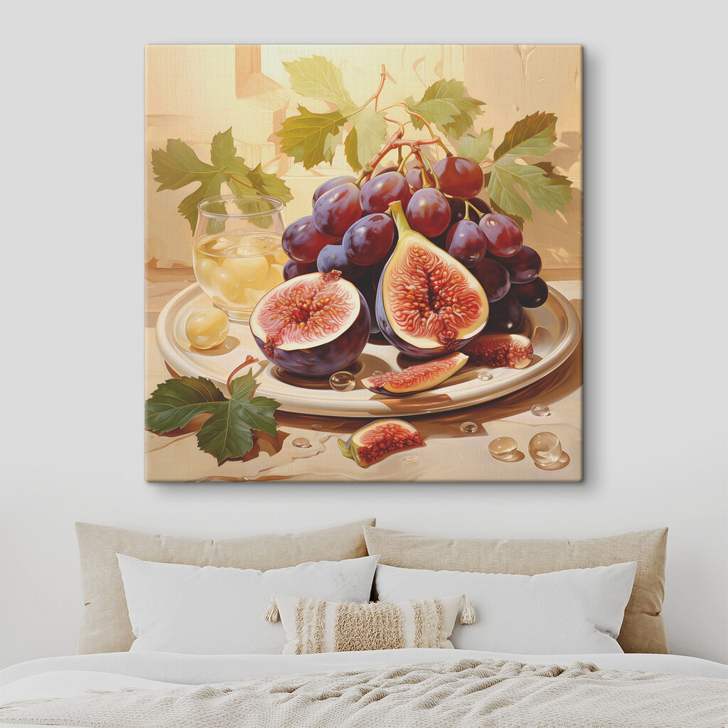 A plate of figs and grapes A plate of figs and grapes
