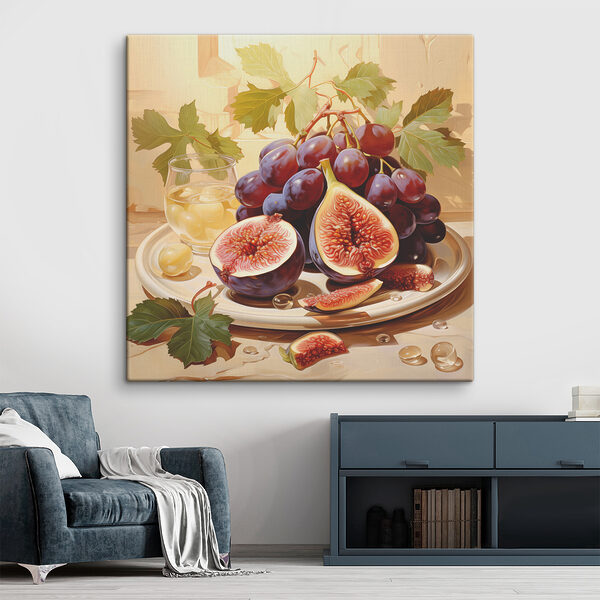 A plate of figs and grapes A plate of figs and grapes